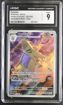 2023 Pokemon Paldea Evolved - PAL EN Tyranitar Illustration Rare Holo #222/193 CGC 9