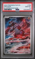 2023 Pokemon Par En-Paradox Rift Groudon Illustration Rare #199 PSA 10