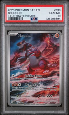 2023 Pokemon Par En-Paradox Rift Groudon Illustration Rare #199 PSA 10