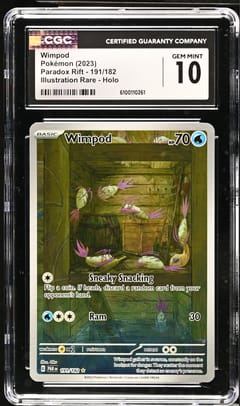 2023 Pokemon Paradox Rift - PAR EN Wimpod Illustration Rare Holo #191/182 CGC 10