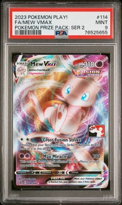 2023 Pokemon Play! Pokemon Prize Pack: Series 2 Full Art / Mew Vmax #114 PSA 9