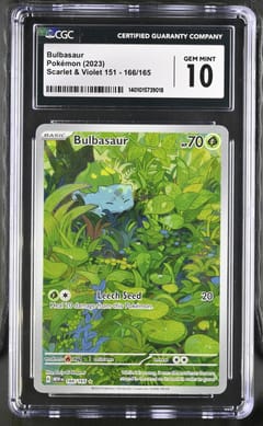 2023 Pokemon Scarlet & Violet 151 Bulbasaur Illustration Rare Holo #166/165 CGC 10