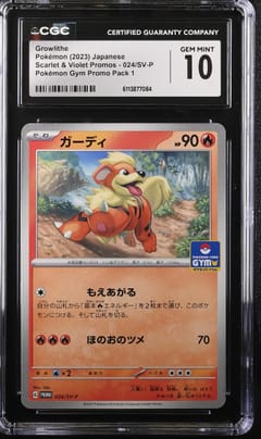 2023 Pokemon Scarlet & Violet Promos Japanese Growlithe Pokémon Gym Promo Pack 1 #024/SV-P CGC 10