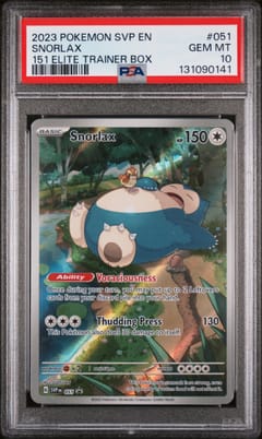 2023 Pokemon Svp En-Sv Black Star Promo Snorlax 151 Elite Trainer Box #051 PSA 10