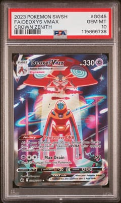 2023 Pokemon Sword and Shield Crown Zenith Fa / Deoxys Vmax Crown Zenith #GG45 PSA 10