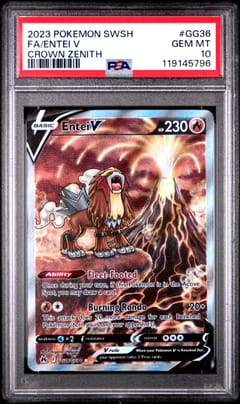2023 Pokemon Sword and Shield Crown Zenith Fa / Entei V Crown Zenith #GG36 PSA 10