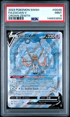 2023 Pokemon Sword and Shield Crown Zenith Fa / Zacian V Crown Zenith #GG48 PSA 9