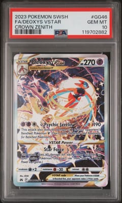 2023 Pokemon Sword and Shield Crown Zenith Full Art / Deoxys Vstar #GG46 PSA 10