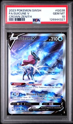 2023 Pokemon Sword and Shield Crown Zenith Full Art / Suicune V #GG38 PSA 10