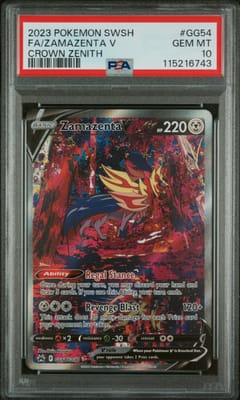 2023 Pokemon Sword and Shield Crown Zenith Full Art / Zamazenta V #GG54 PSA 10