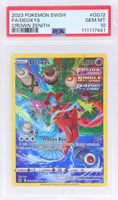 2023 Pokemon Sword and Shield Crown Zenith Full Art/Deoxys Base #GG12 PSA 10