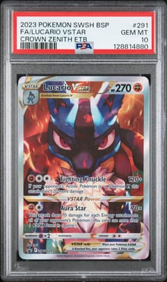 2023 Pokemon Swsh Black Star Promo Fa / Lucario Vstar Crown Zenith Etb #291 PSA 10