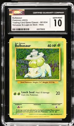 2023 Pokemon Trading Card Game Classic Bulbasaur Venusaur & Lugia ex Deck Holo #001/034 CGC 10