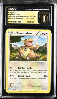 2023 Pokemon Trading Card Game Classic - CLV, CLC, CLB Kangaskhan Blastoise & Suicune ex Deck - CLB Holo #017/034 CGC 10  Pristine