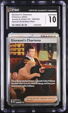 2023 Scarlet & Violet 151 Giovanni's Charisma Special Illustration Rare #204/165 CGC GM10