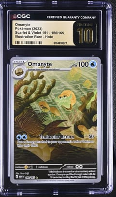 2023 Scarlet & Violet 151 Omanyte Illustration Rare Holo #180/165 CGC 10 Pristine