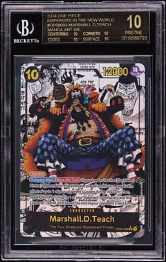 2024 One Piece Card Game Emperors in the New World Marshall.D.Teach MANGA ART SR #OP09093 BGS 10  Black