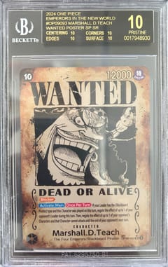 2024 One Piece Card Game Emperors in the New World Marshall.D.Teach WANTED POSTER SP SR #OP09093 BGS 10  Black