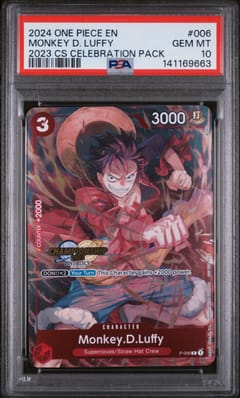 2024 One Piece Championship 2023 Celebration Pack Monkey D. Luffy #006 PSA 10