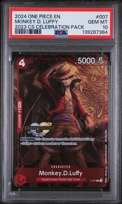 2024 One Piece Championship 2023 Celebration Pack Monkey D. Luffy #007 PSA 10