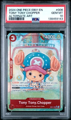 2024 One Piece Eb01-Extra Booster -Memorial Collection- Tony Tony Chopper Alternate Art #006 PSA 10