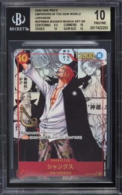 2024 One Piece Emperors in the New World Japanese Shanks MANGA ART SR #OP09004 BGS 10  Pristine