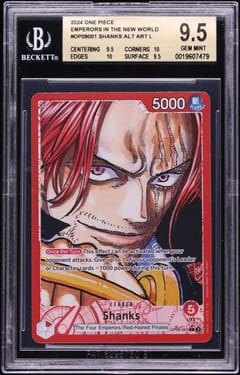 2024 One Piece Emperors in the New World Shanks ALT ART L #OP09001 BGS 9.5