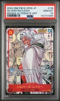 2024 One Piece Japanese Op08-Two Legends Silvers Rayleigh Manga Alternate Art #118 PSA 10