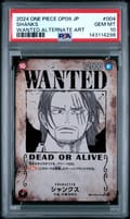 2024 One Piece Japanese Op09-Emperors in the New World Shanks Wanted Alternate Art #004 PSA 10