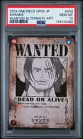 2024 One Piece Japanese Op09-Emperors in the New World Shanks Wanted Alternate Art #004 PSA 10