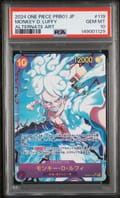 2024 One Piece Japanese Prb01-Premium Booster -One Piece Card the Best- Monkey D. Luffy Alternate Art #119 PSA 10