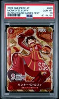 2024 One Piece Japanese Promos Monkey D. Luffy Bandai Card Games Fest #080 PSA 10