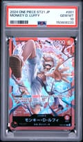 2024 One Piece Japanese Starter Deck St21-Ex Gear 5 Monkey D. Luffy #001 PSA 10