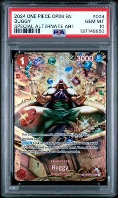 2024 One Piece Op06-Wings of the Captain Buggy Special Alternate Art #008 PSA 10