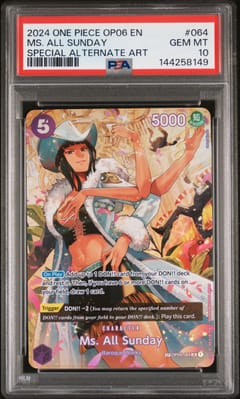 2024 One Piece Op06-Wings of the Captain Ms. All Sunday Special Alternate Art #064 PSA 10