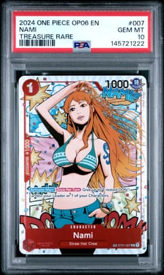 2024 One Piece Op06-Wings of the Captain Nami Treasure Rare #007 PSA 10