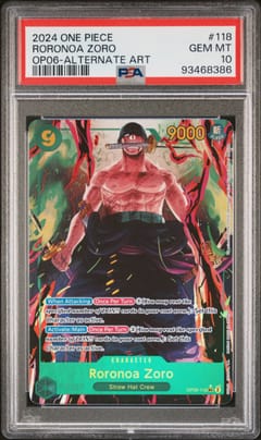 2024 One Piece Op06-Wings of the Captain Roronoa Zoro Alternate Art #118 PSA 10