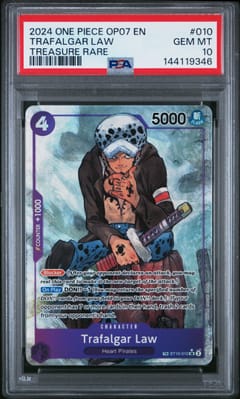 2024 One Piece Op07-500 Years in the Future Trafalgar Law Treasure Rare #010 PSA 10