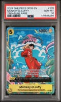 2024 One Piece Op08-Two Legends Monkey D. Luffy Treasure Rare #109 PSA 10