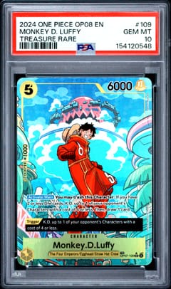 2024 One Piece Op08-Two Legends Monkey D. Luffy Treasure Rare #109 PSA 10