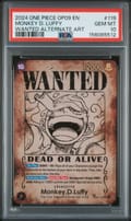2024 One Piece Op09-Emperors in the New World Monkey D. Luffy Wanted Alternate Art #119 PSA 10