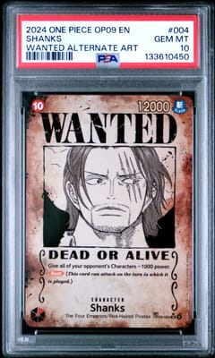 2024 One Piece Op09-Emperors in the New World Shanks Wanted Alternate Art #004 PSA 10