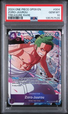 2024 One Piece Op09-Emperors in the New World Zoro-Juurou Treasure Rare #004 PSA 10