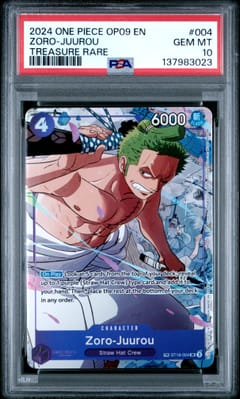 2024 One Piece Op09-Emperors in the New World Zoro-Juurou Treasure Rare #004 PSA 10