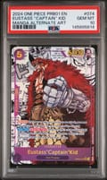2024 One Piece Prb01-Premium Booster -One Piece Card the Best- Eustass "Captain" Kid Manga Alternate Art #074 PSA 10