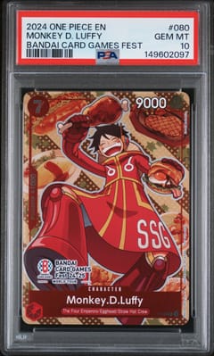 2024 One Piece Promos Monkey D. Luffy Bandai Card Games Fest #080 PSA 10
