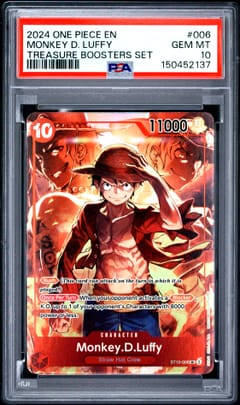 2024 One Piece Promos Monkey D. Luffy Treasure Boosters Set #006 PSA 10