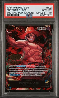 2024 One Piece Promos Portgas D. Ace 2nd Ann Tournament-Winner #002 PSA 10