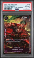 2024 One Piece Promos Roronoa Zoro Wings of the Captain Pre-Release-Winner #045 PSA 10