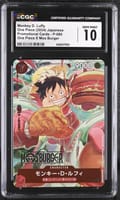 2024 One Piece Promotional Cards Japanese Monkey D. Luffy One Piece X Mos Burger #P-080 CGC 10